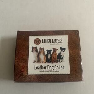 Logical Leather Dog Collar Size Large Premium Full Grain Leather Red 25PC-RD